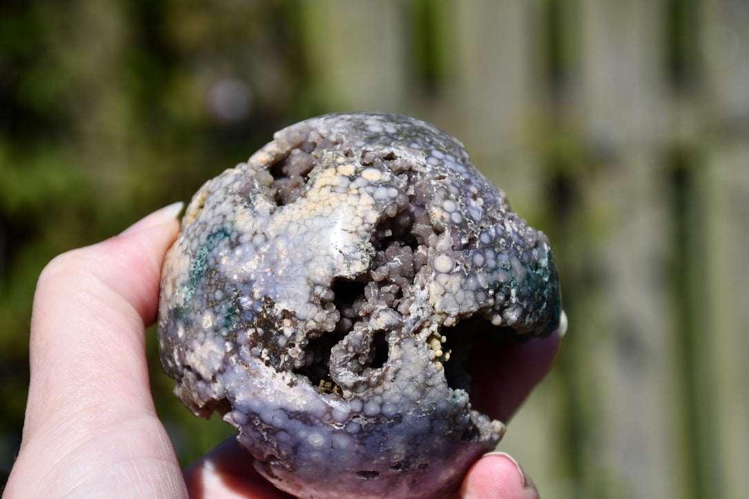 Grape agate sphere
