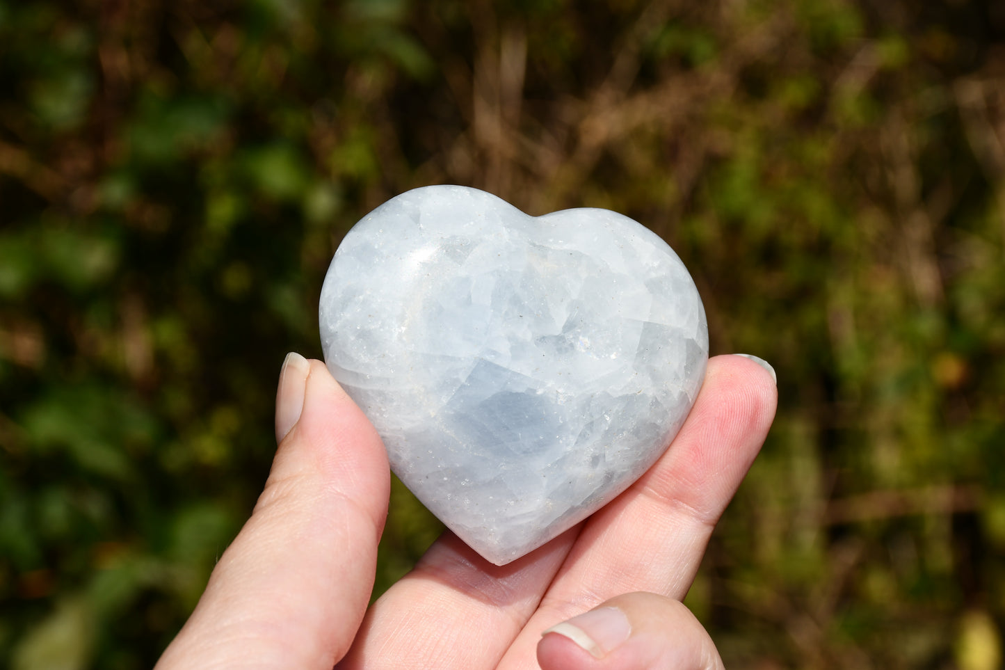 Blue calcite heart