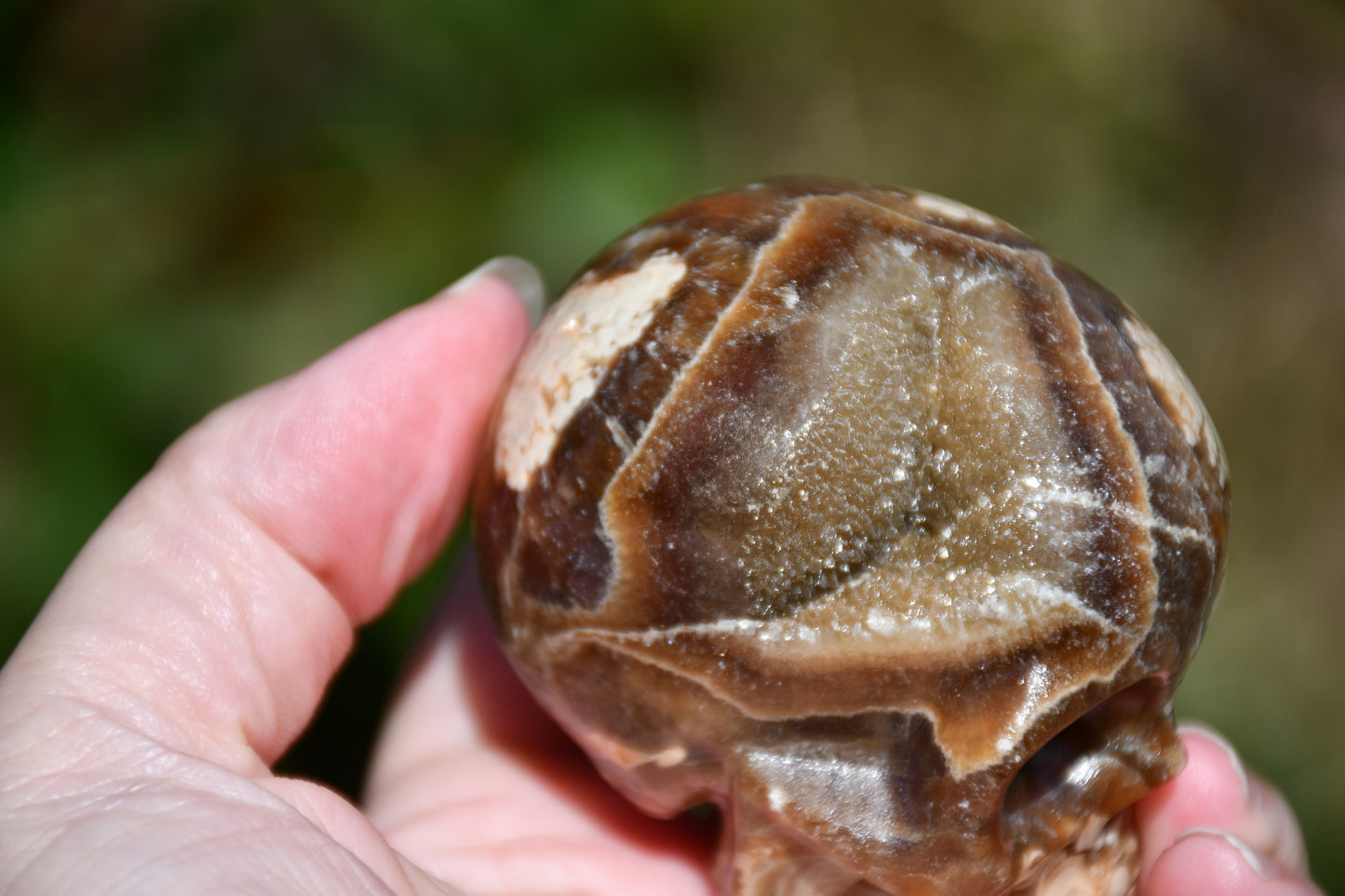 Aragonite carved skull
