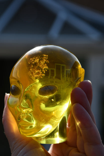 Yellow obsidian (man made) and labradorite star being /elfin