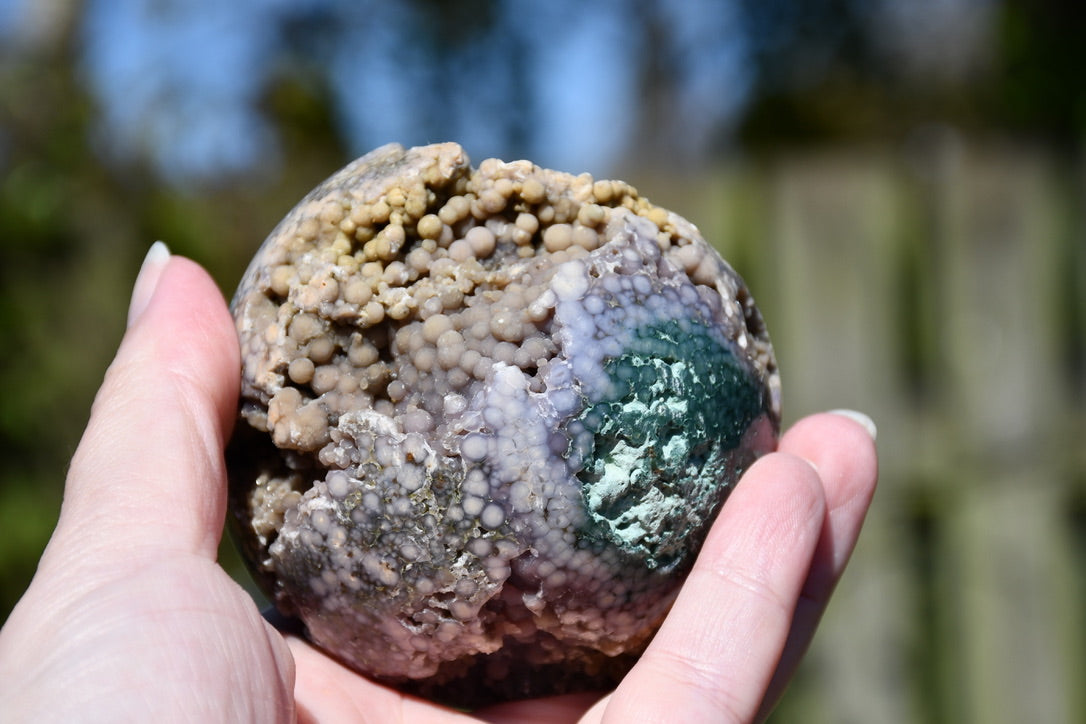 Grape agate sphere