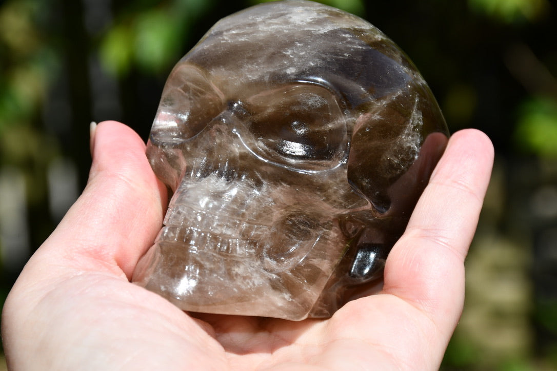 Smoky Quartz Skull carve