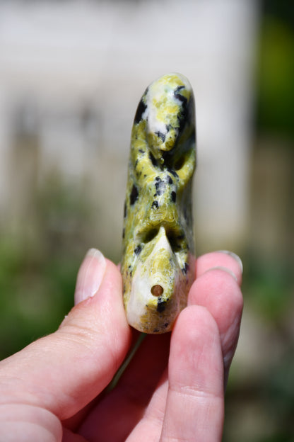 Lizardite Manu "blow of life" carving