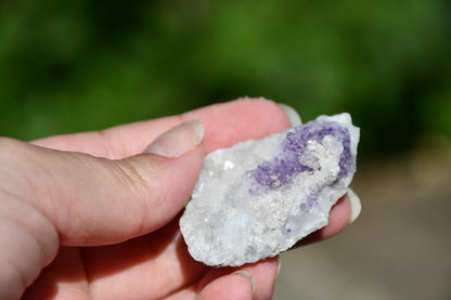 Fluorite and chalcedony flowers x 3