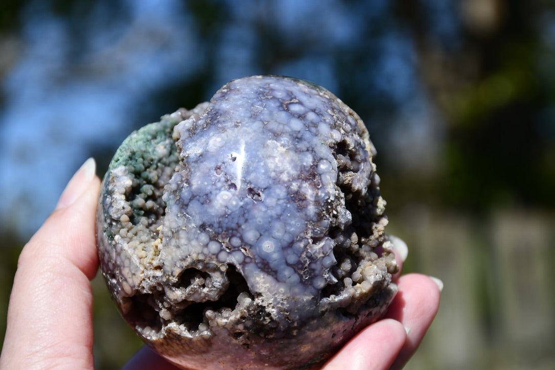 Grape agate sphere