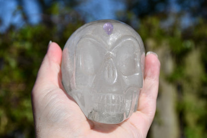 Clear quartz and amethyst elongated traveller