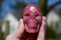 Rhodonite in quartz skull