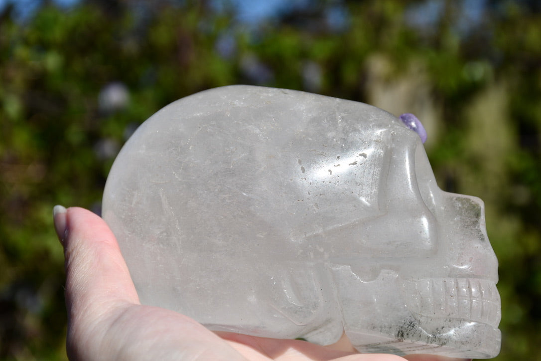 Clear quartz and amethyst elongated traveller