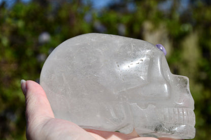 Clear quartz and amethyst elongated traveller
