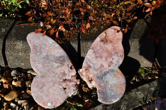 Pink amethyst butterfly carve - warrior
