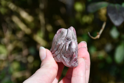 Red garnet or rhodonite dragon - Manus carve