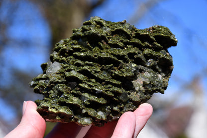 "fairy forest" epidote on quartz cluster