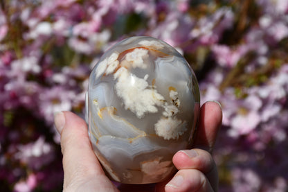 Flower agate skull