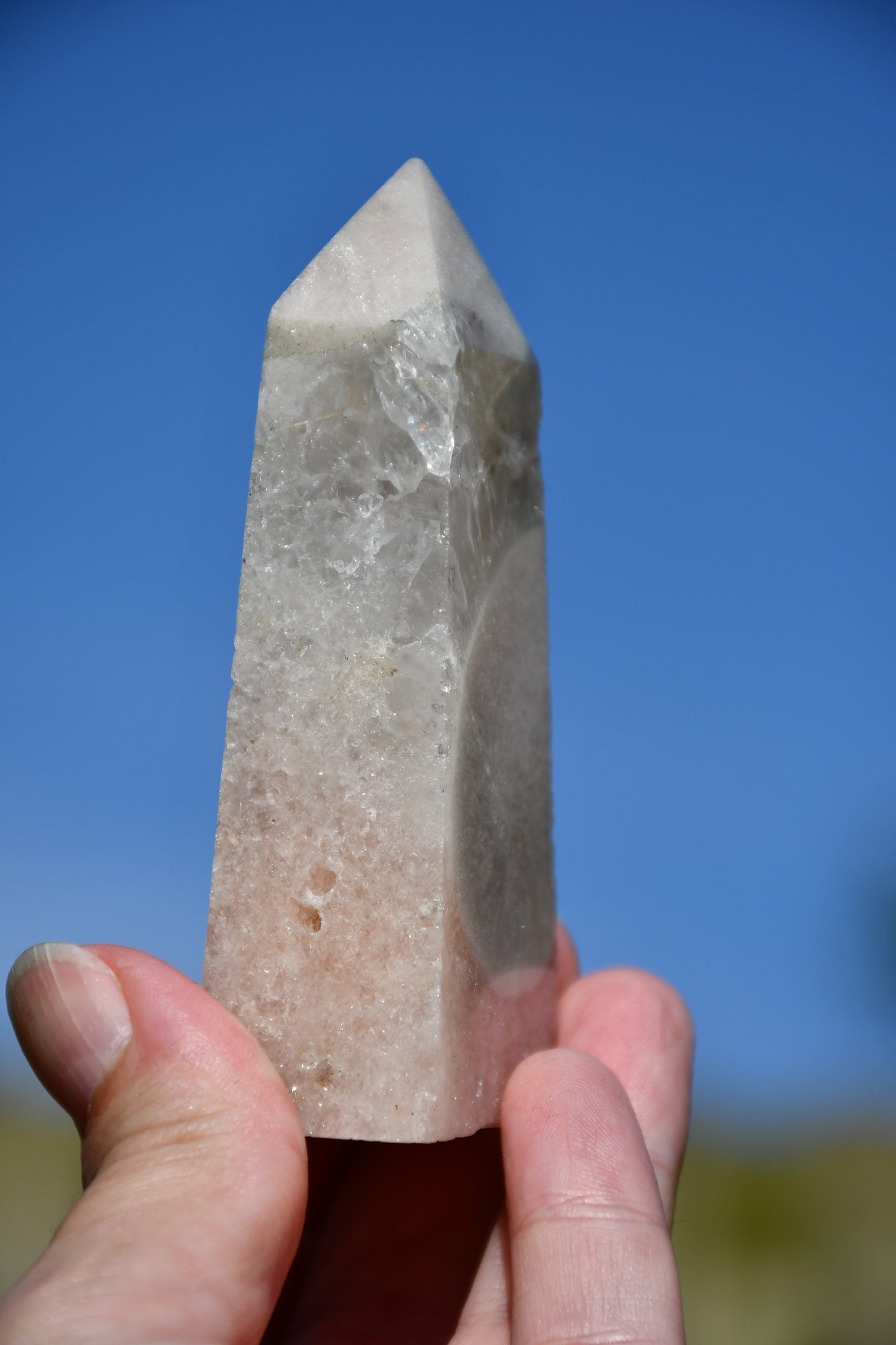 Pink amethyst obelisk