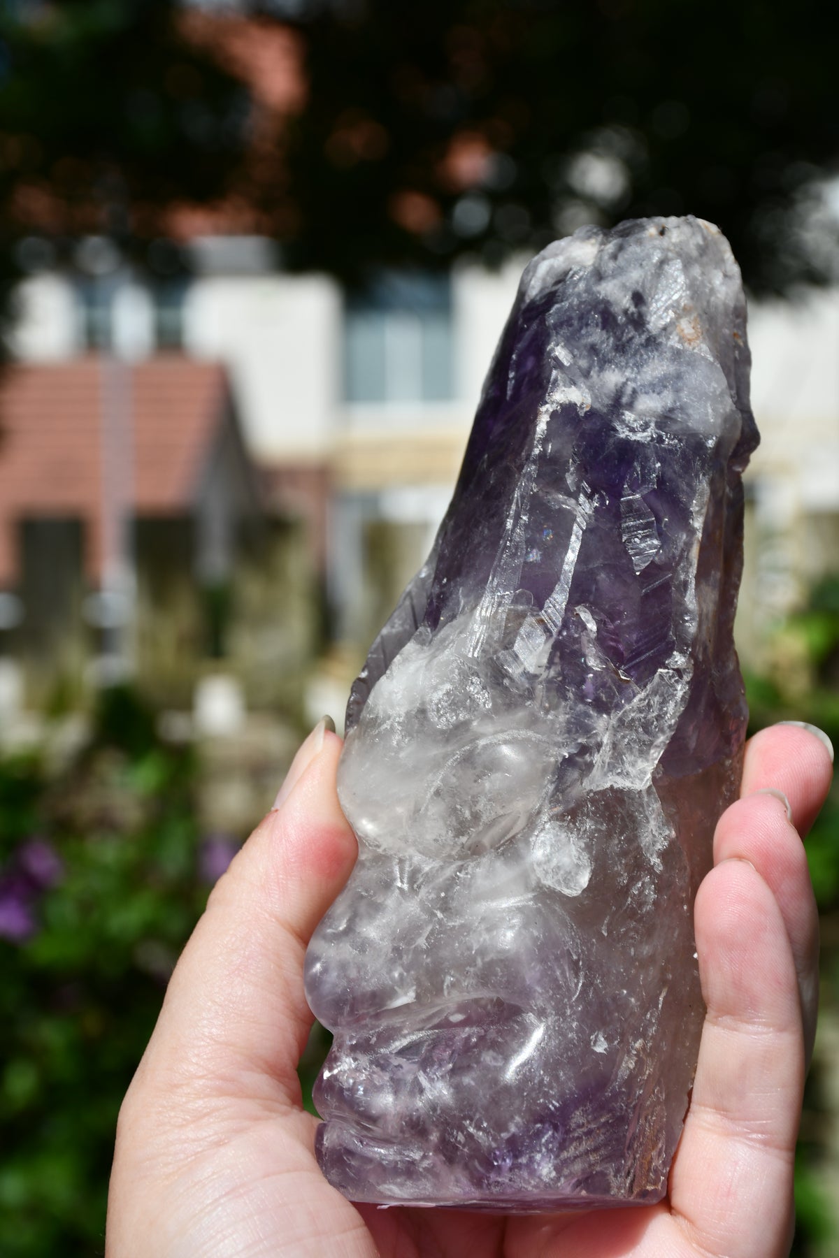 Manus phantom amethyst tribal skull carve