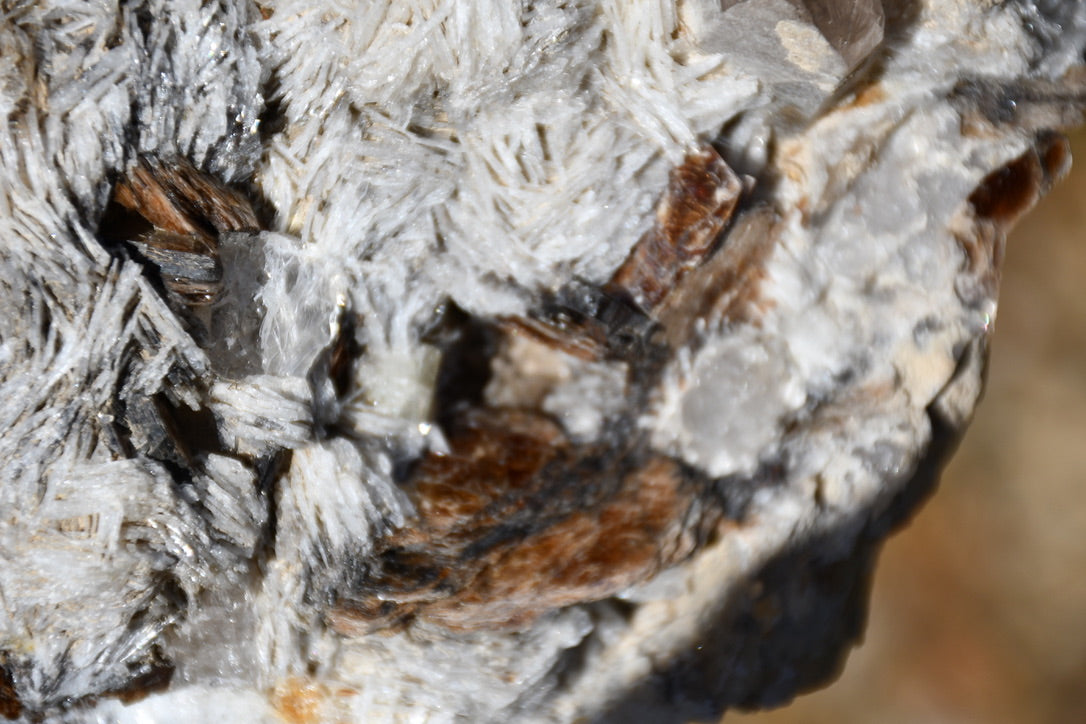 Himalayan quartz, topaz, calcite, smoky quartz and mica cluster