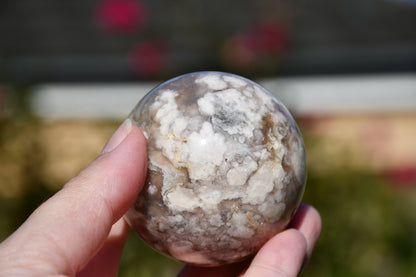 Flower agate sphere