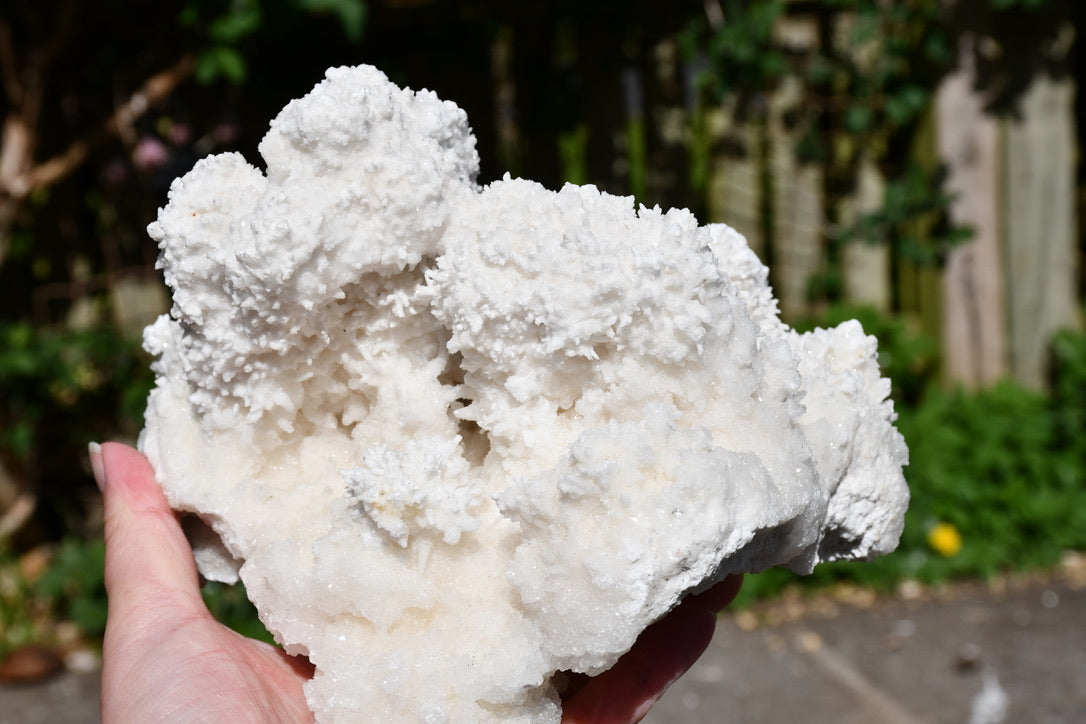 White aragonite cluster