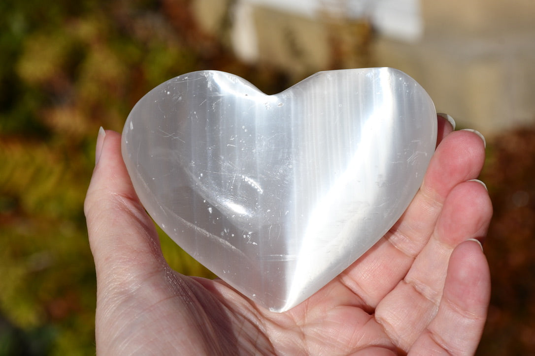 Selenite/satin spar heart