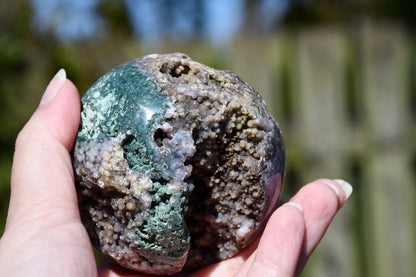 Grape agate sphere