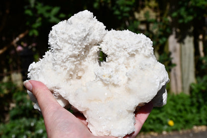 White aragonite cluster