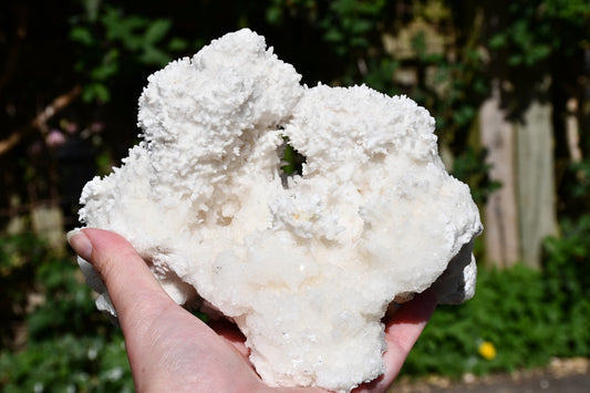 White aragonite cluster