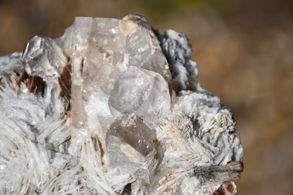 Himalayan quartz, topaz, calcite, smoky quartz and mica cluster