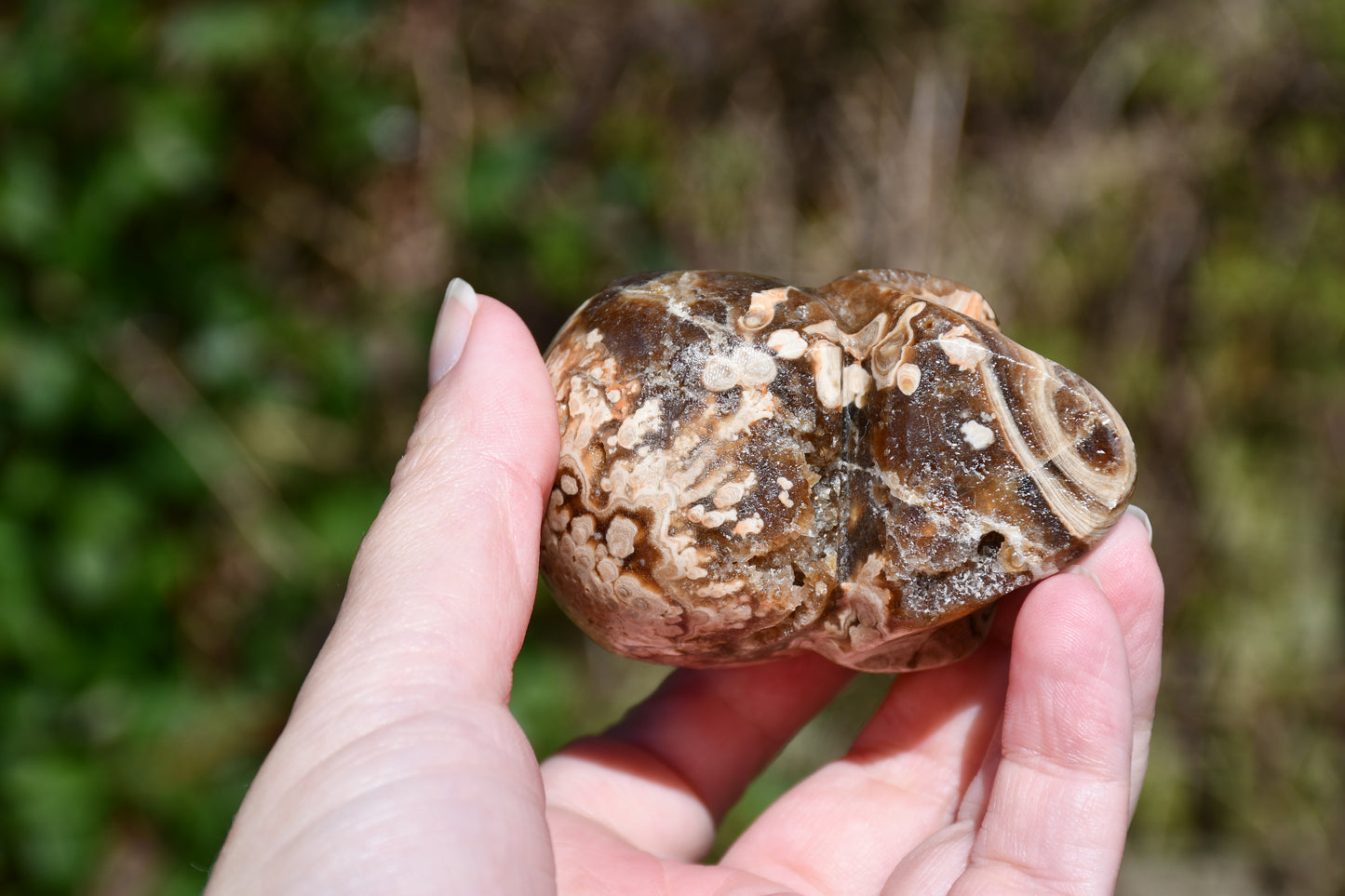 Aragonite carved skull