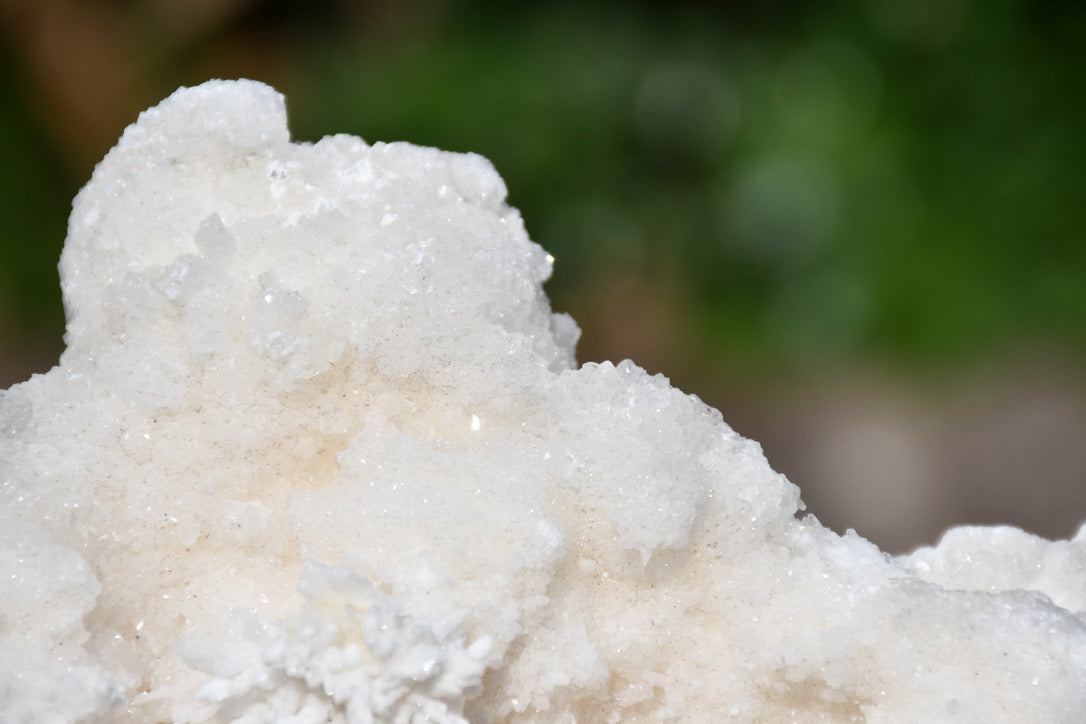 White aragonite cluster