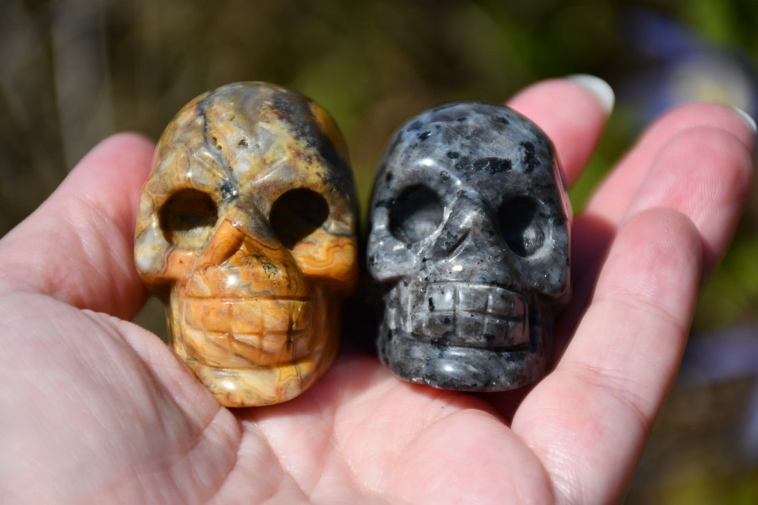 Skull carve mixed crystal bundle 10 pieces (+ 3 added extras)