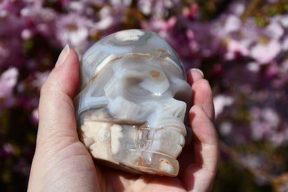 Flower agate skull