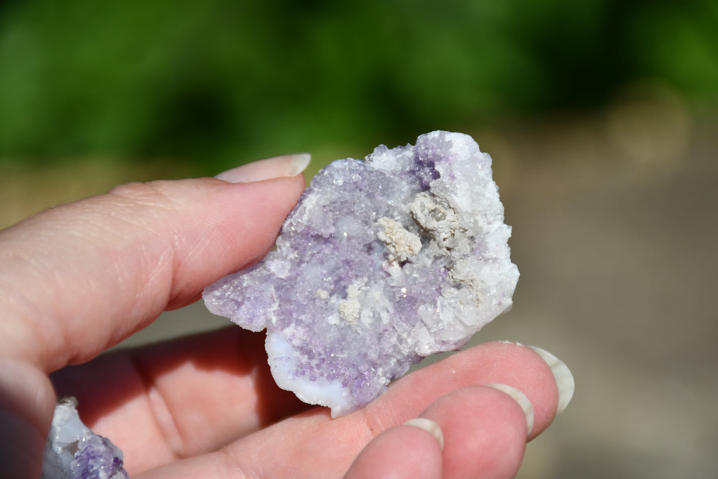 Fluorite and chalcedony flowers x 3
