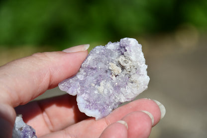 Fluorite and chalcedony flowers x 3