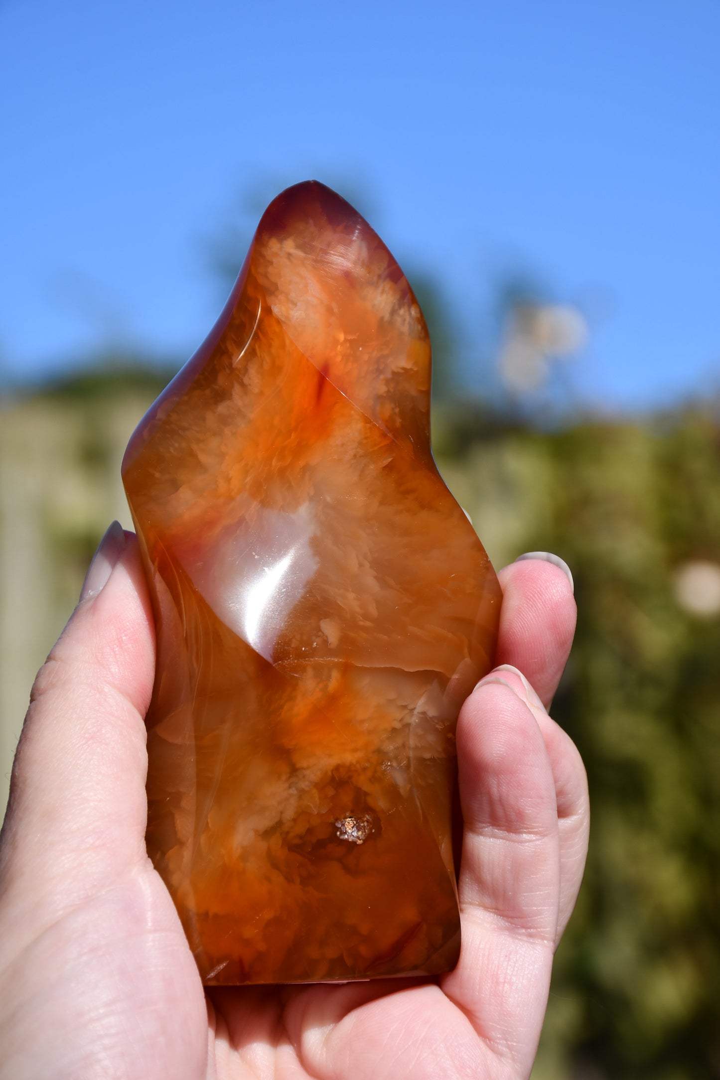 Carnelian/ agate and carnelian flame