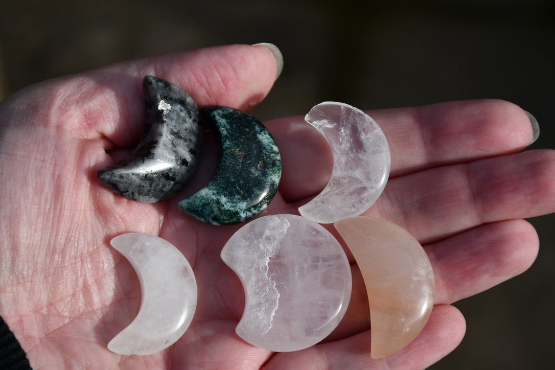 Set of crystal moons