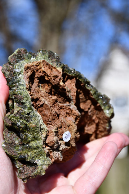 "fairy forest" epidote on quartz cluster