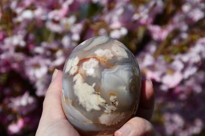 Flower agate skull