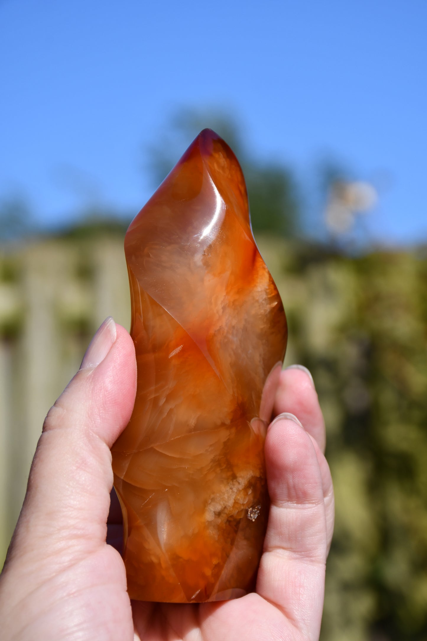 Carnelian/ agate and carnelian flame