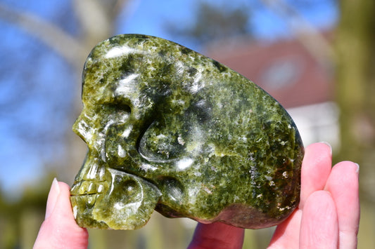Lizardite traveller skull - Manus carve