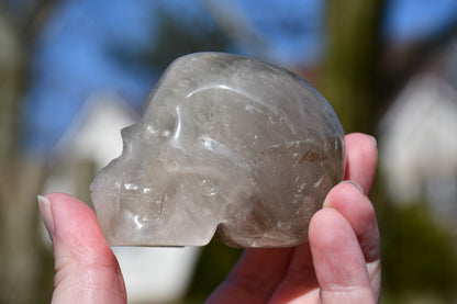 Smoky quartz skull