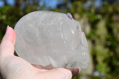 Clear quartz and amethyst elongated traveller