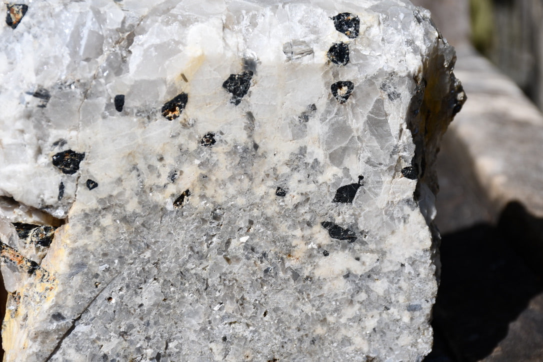 Himalayan quartz cluster with black tourmaline and mica