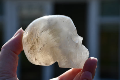 Smoky quartz skull