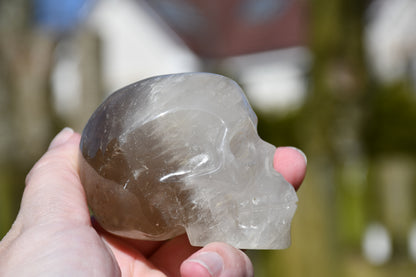 Smoky quartz skull