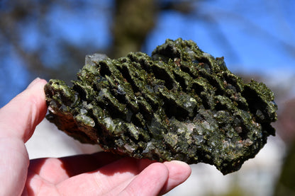 "fairy forest" epidote on quartz cluster