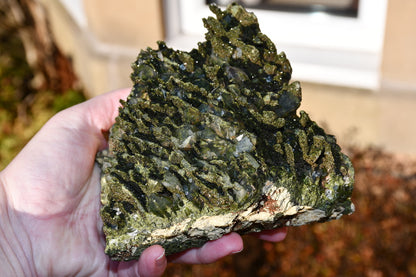 "Fairy forest" diopside and quartz cluster on matrix