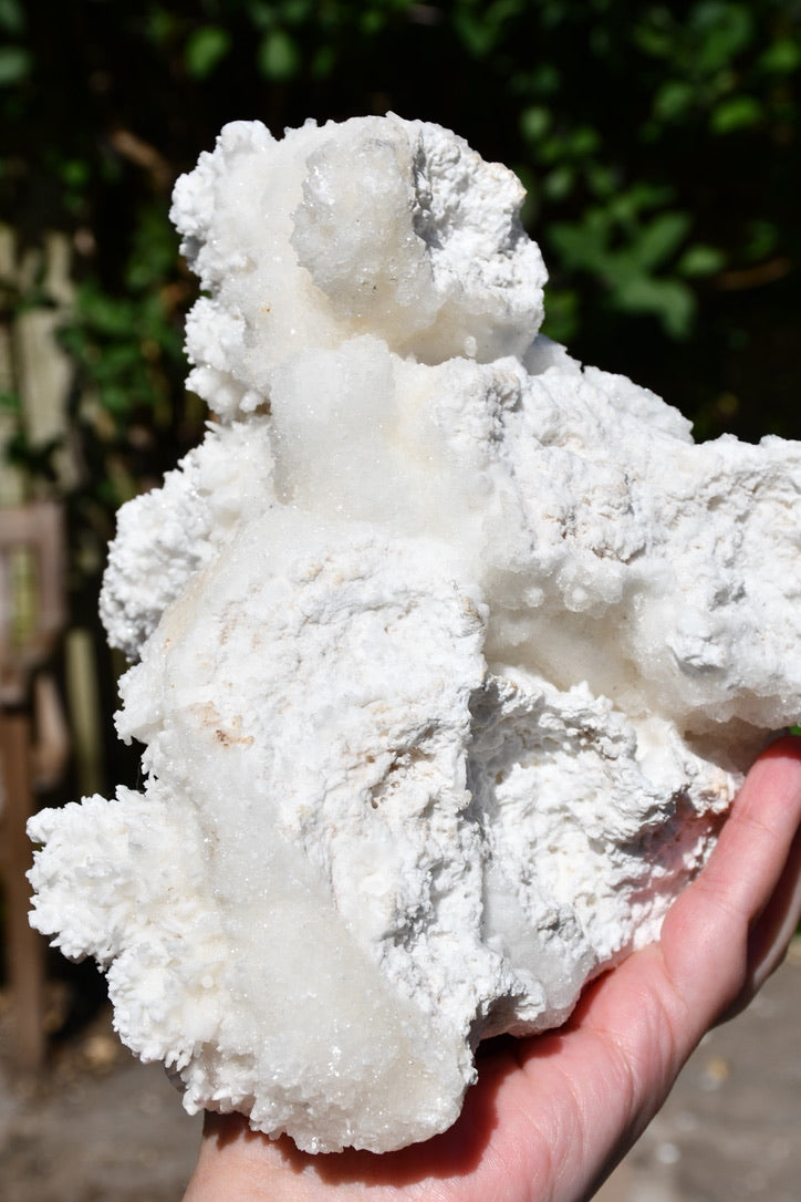 White aragonite cluster