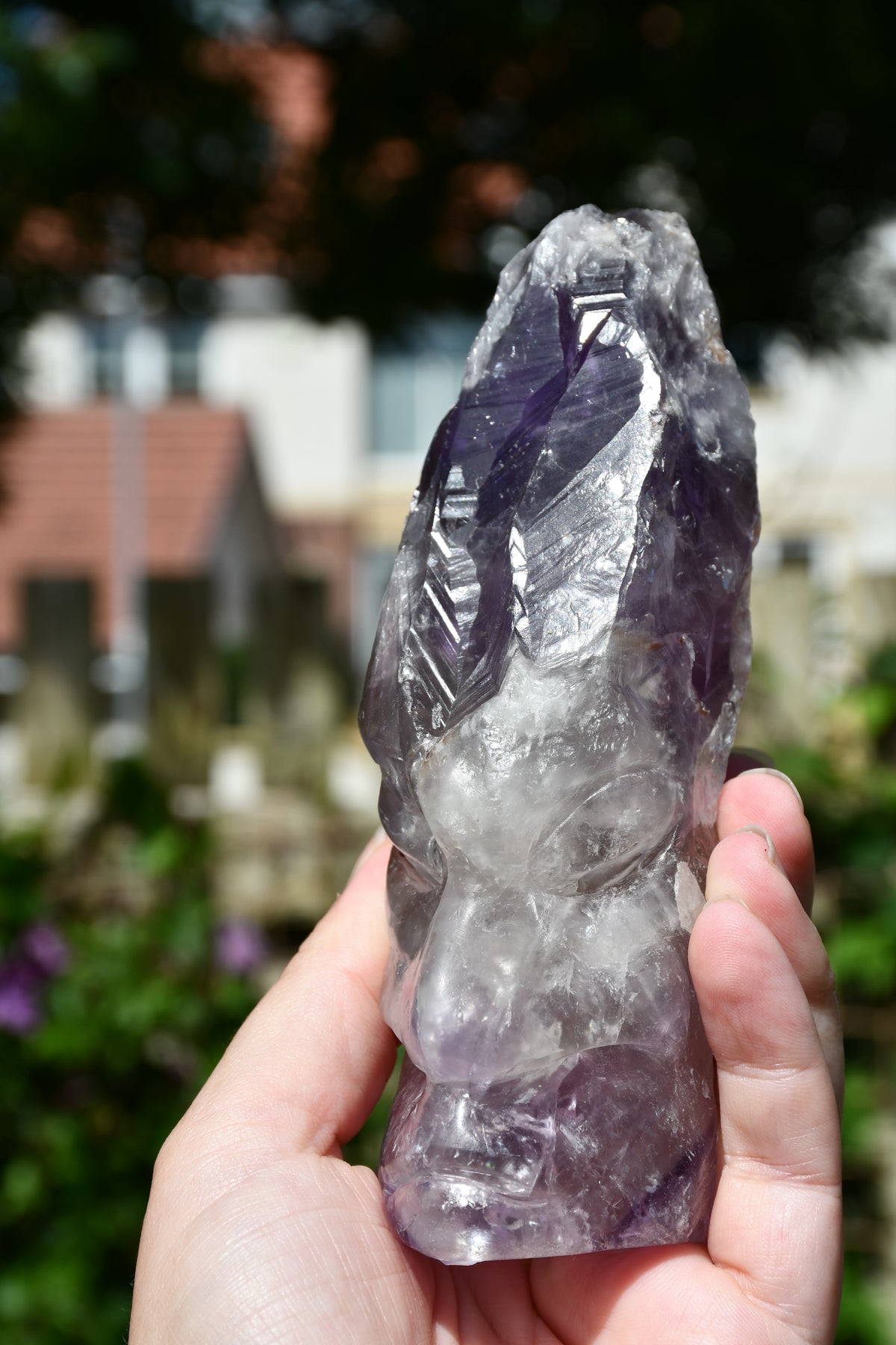 Manus phantom amethyst tribal skull carve