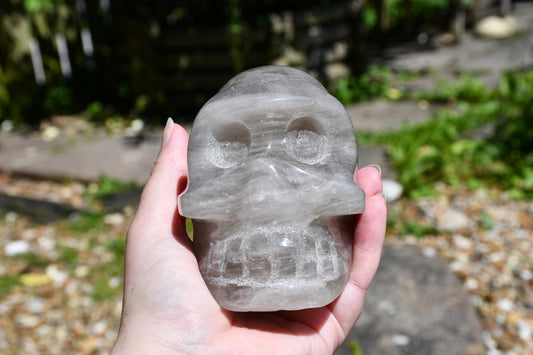 Madagascan skull style pale smoky quartz