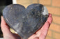Moss agate/grey agate heart